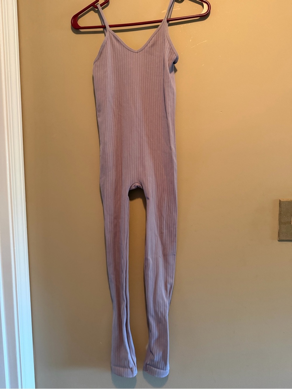 Ribbed Mauve Women’s Bodysuit Jumpsuit